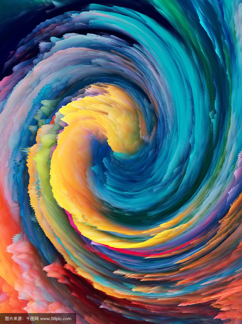 全原創彩色漩渦 探索抽象3D質感背景的廣告魅力